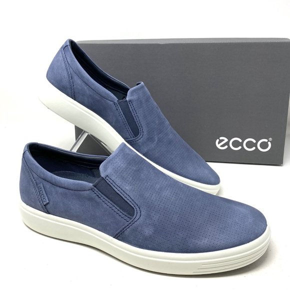 ECCO Soft 7 Perforated Slip-On Men Suede Sneakers - Picture 8 of 9